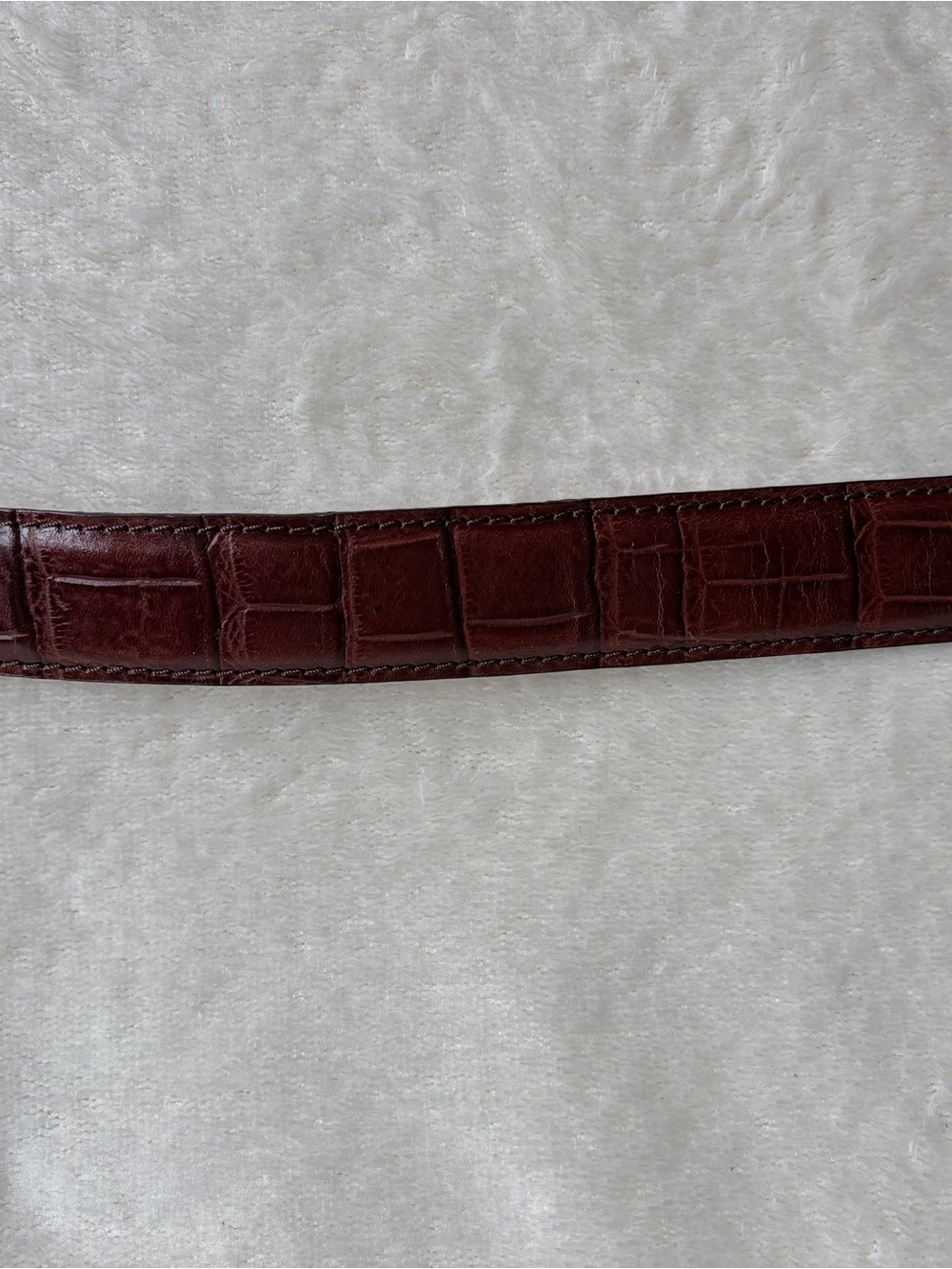 Genuine Croc-Embossed Brown Leather Belt - JPL - Picture 3 of 11